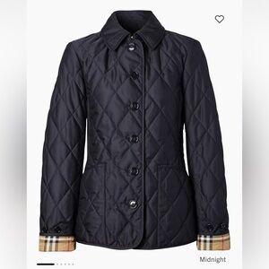 Navy Burberry Quilted Jacket